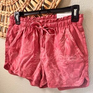American Eagle Outfitters Pink Tropical Drawstring Super Soft Shorts